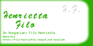 henrietta filo business card